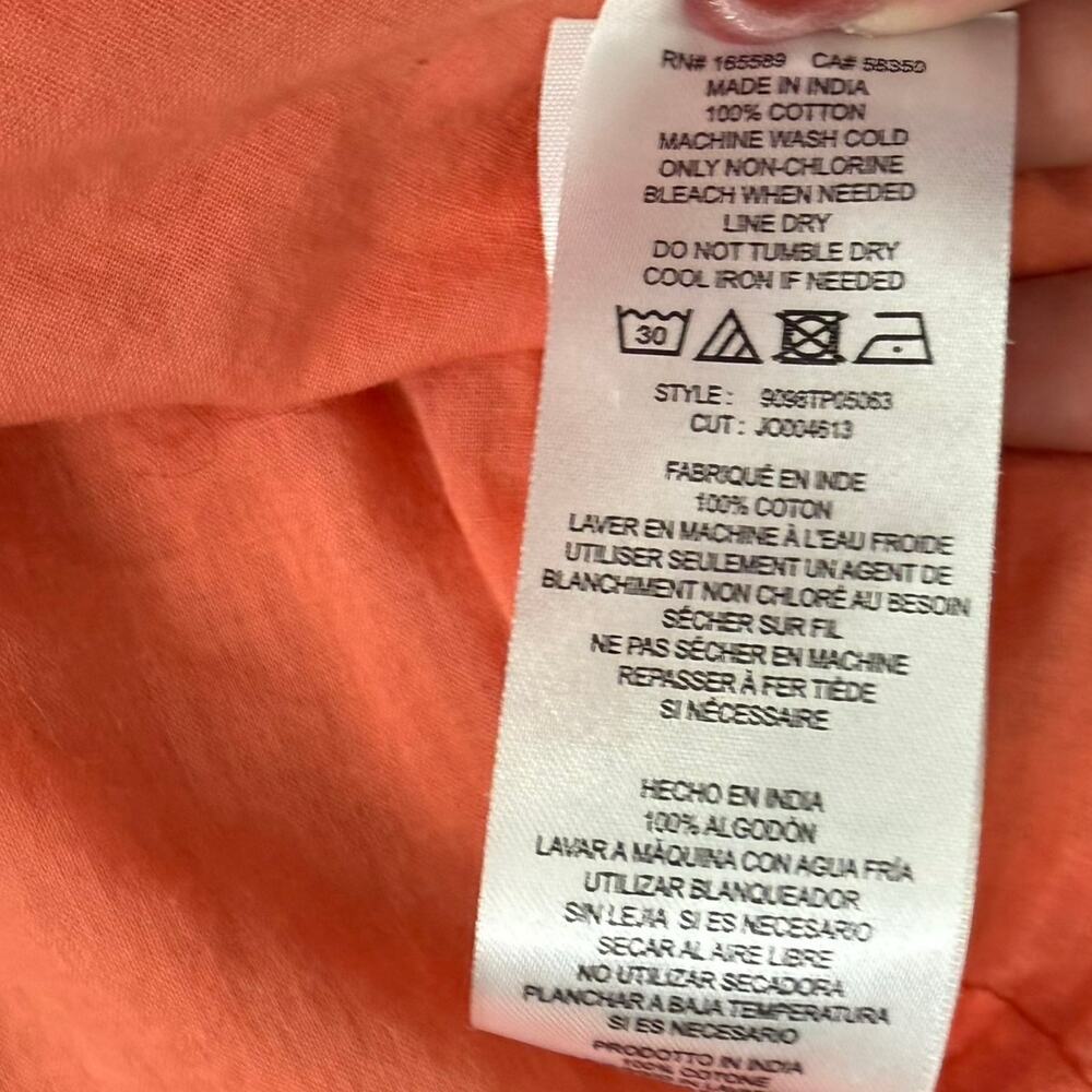 Joie Orange Lytle Sleeveless Drawstring Tassel 100% Cotton Gauze Tank Top size S - Picture 9 of 9